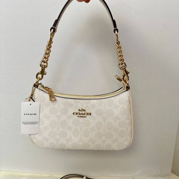 Coach Handbags - COACH Classic Old Flower White Underarm Bag